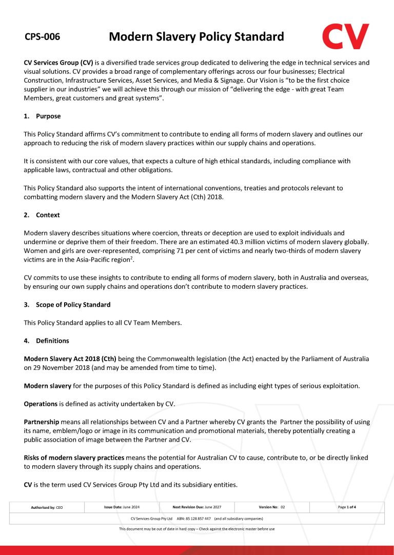 Cps 006 Modern Slavery Policy