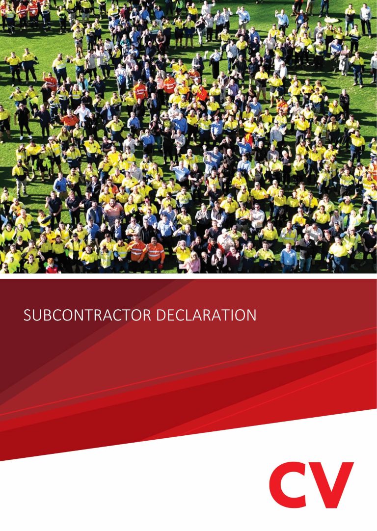 Subcontractor Declaration